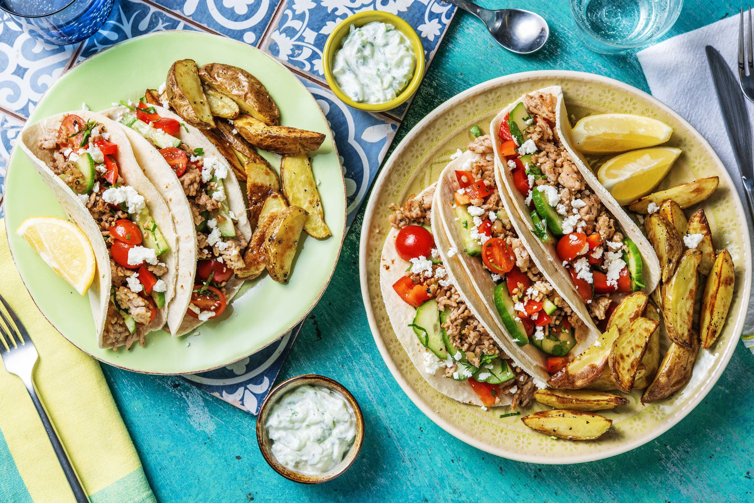 Turkey Greek Tacos