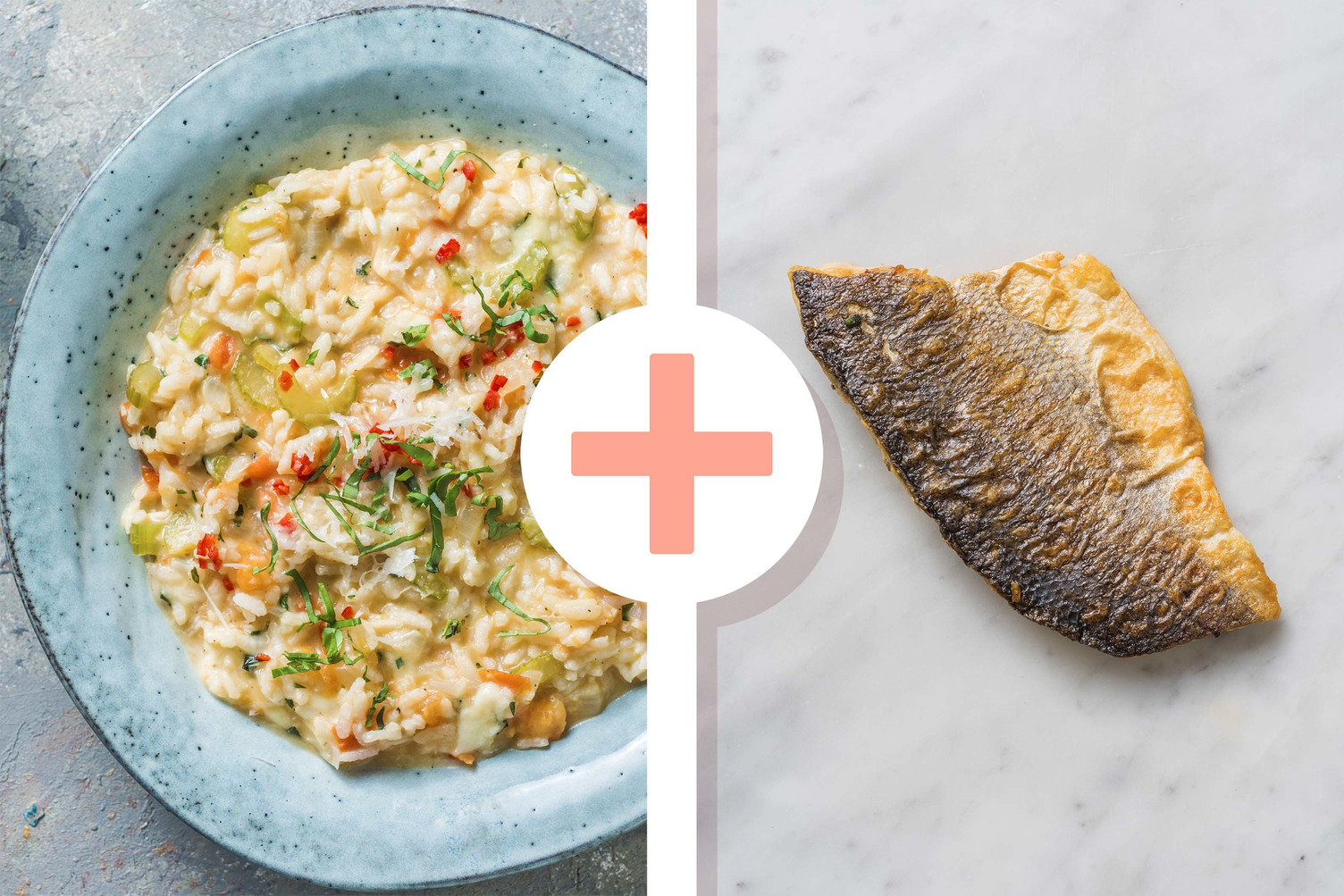 Veggie + protein - Risotto met buffelmozzarella en doradefilet als extra