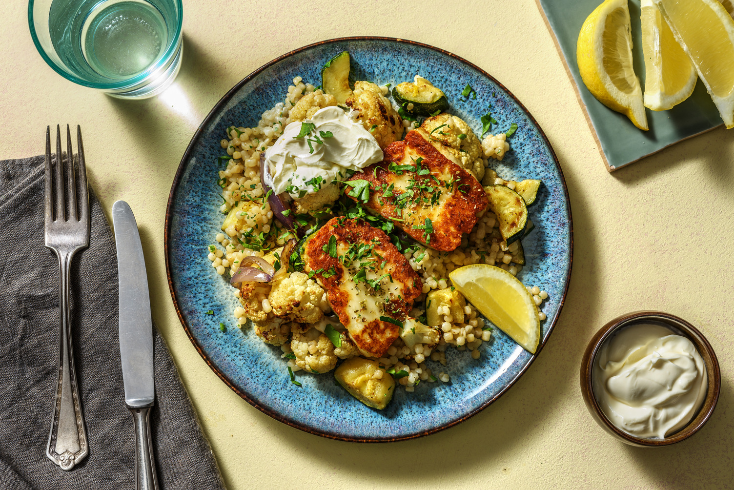 Honning- og oreganostegt halloumi