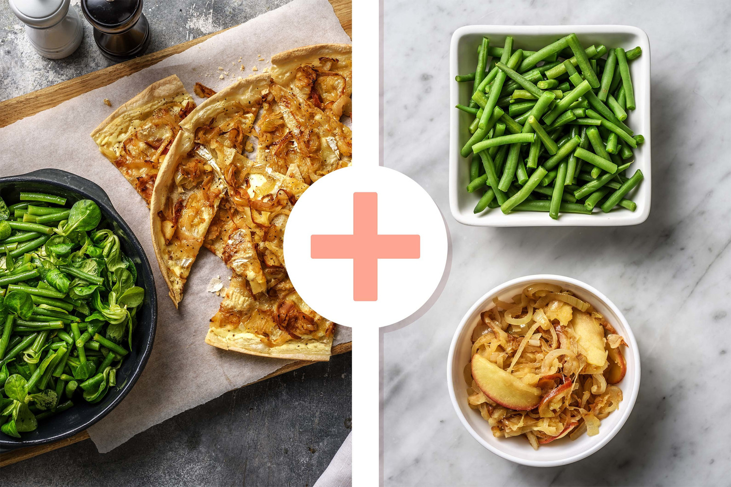 HE veggie - Flammkuchen met brie, appel en extra groente