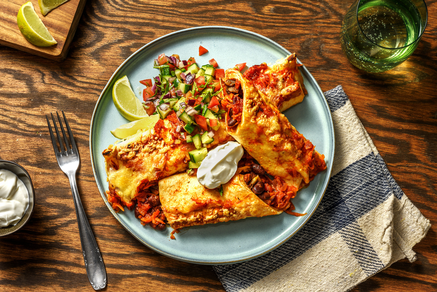 Svamp- och bönenchiladas