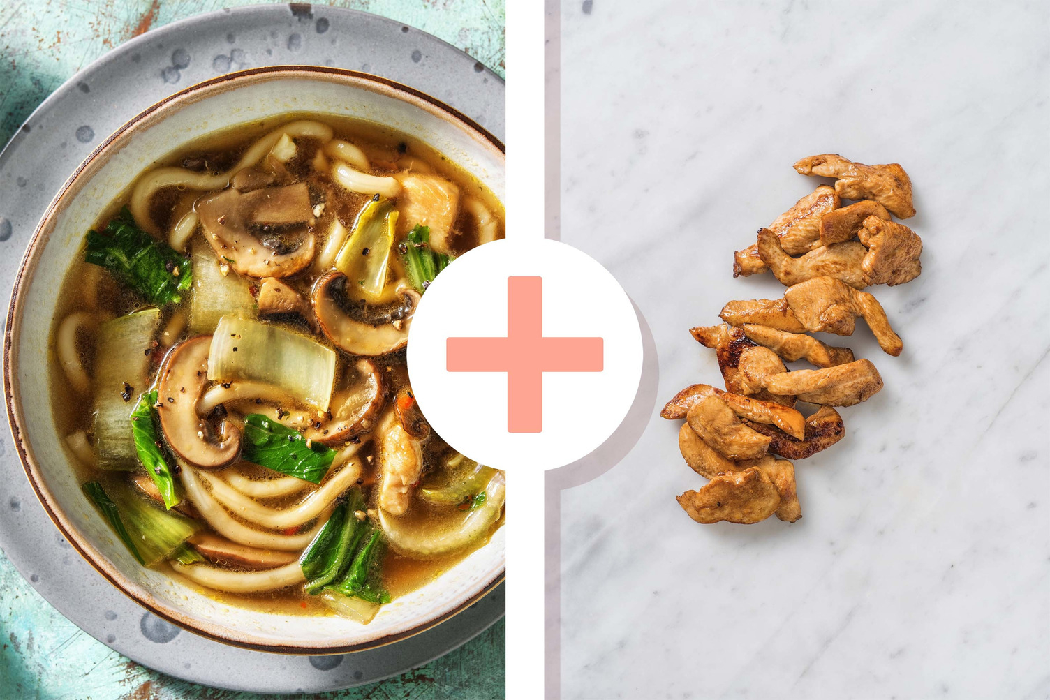 Double protein - Soupe de nouilles japonaises et double portion de filet de poulet