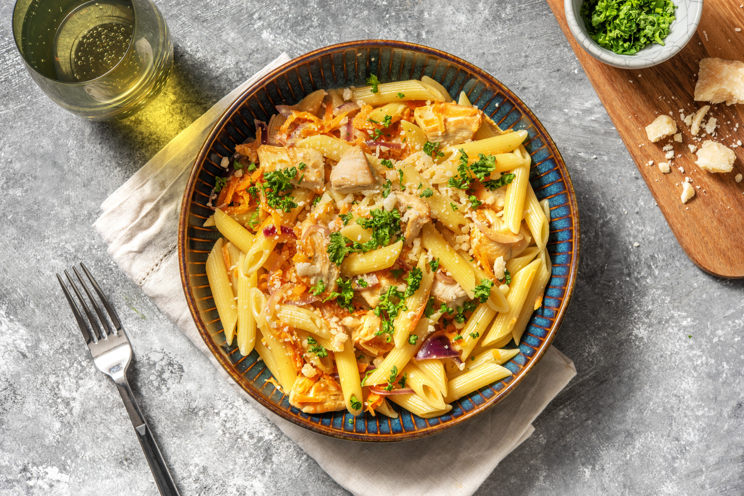 Krämig senaps- och kycklingpasta