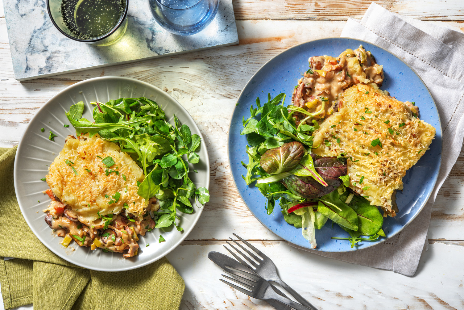 Baconpaj med potatismos