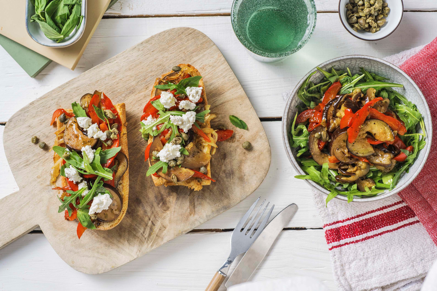 Bruschetta aux légumes poêlés