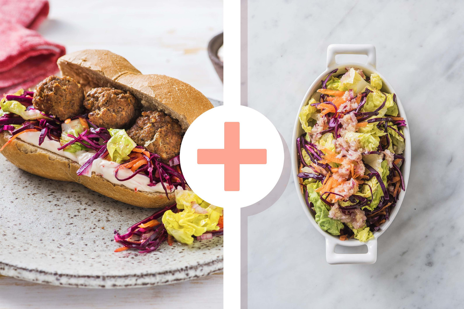 Double veggie - Bánh mì met gehaktballetjes