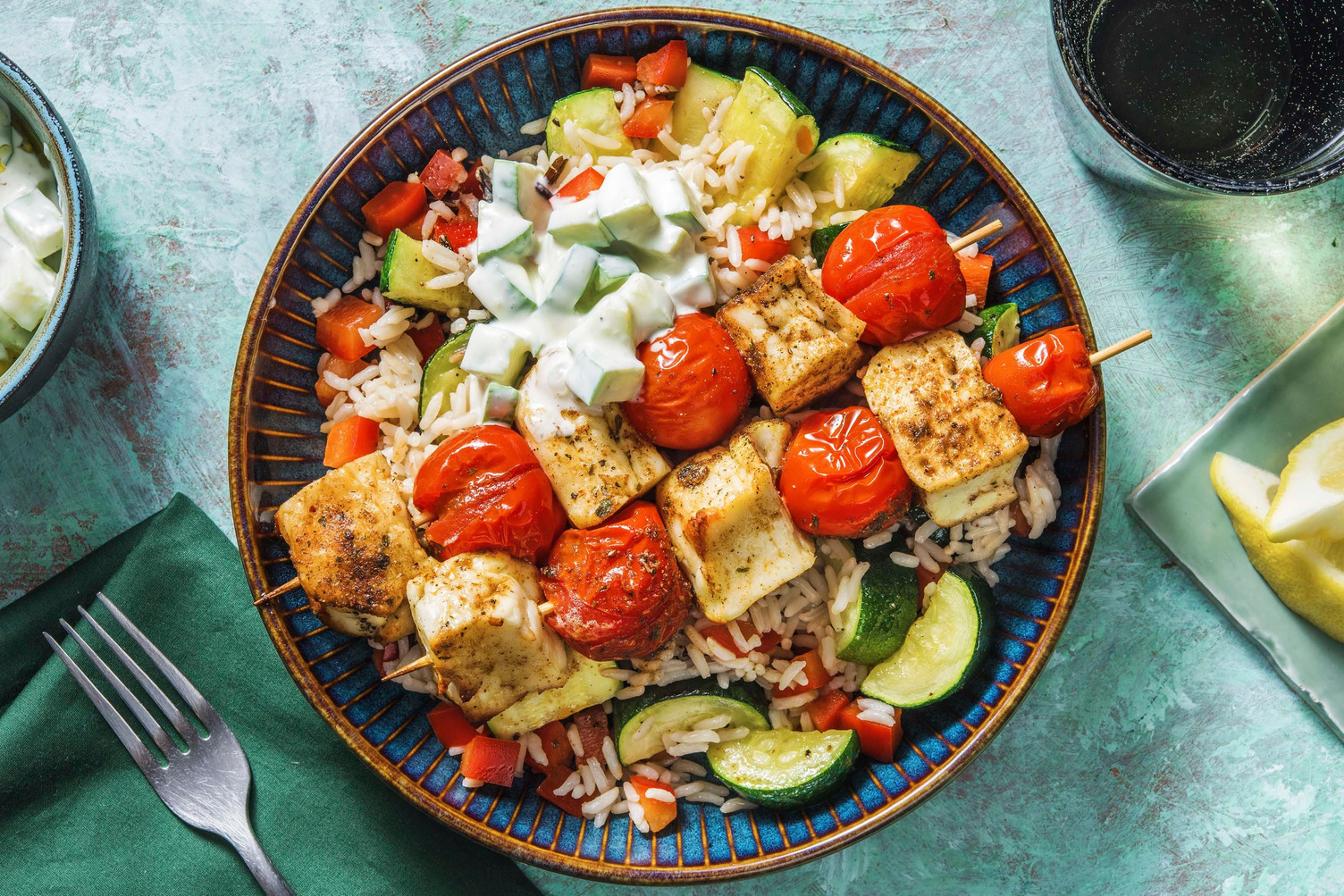 Marinerade halloumispett