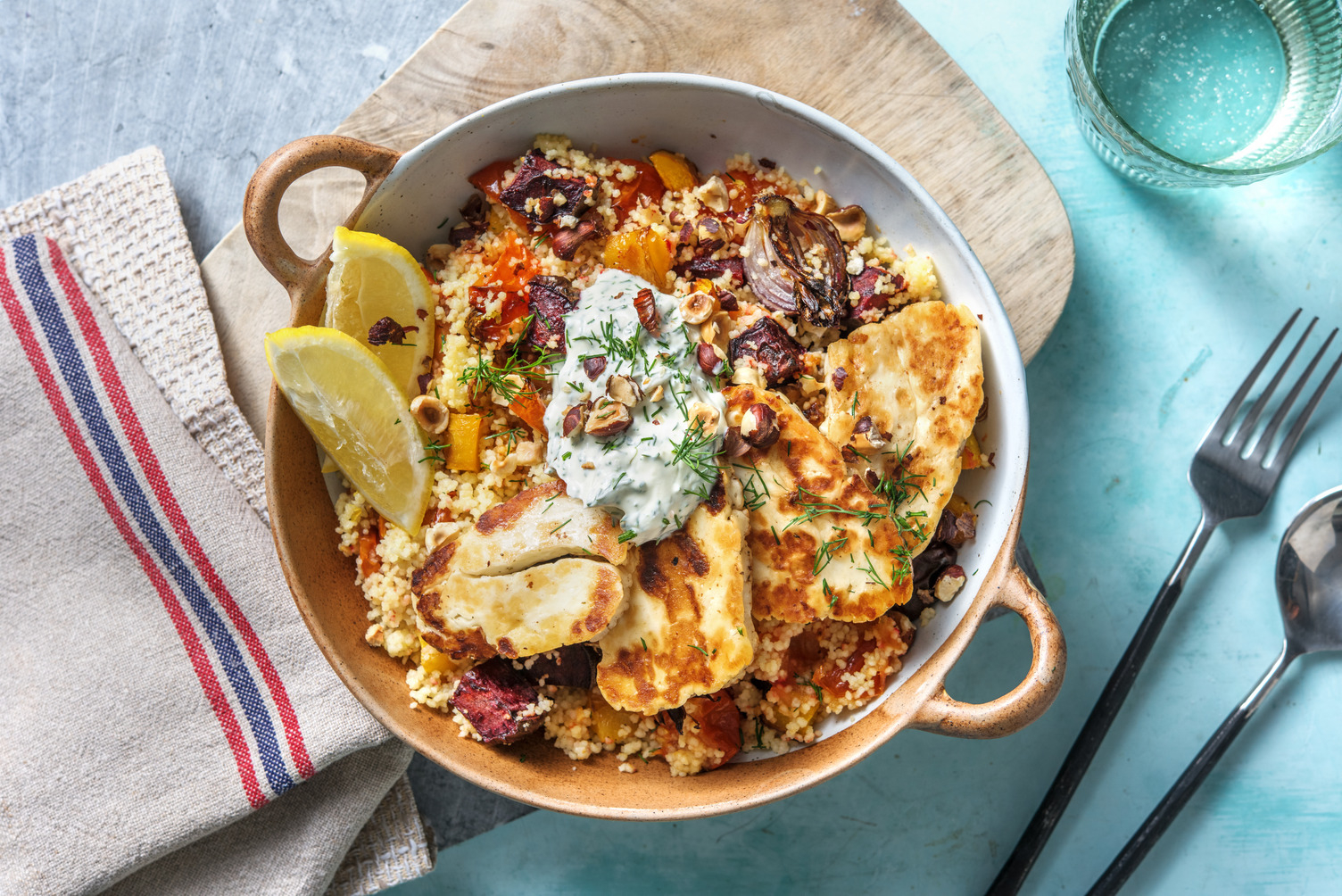 Halloumi och couscous