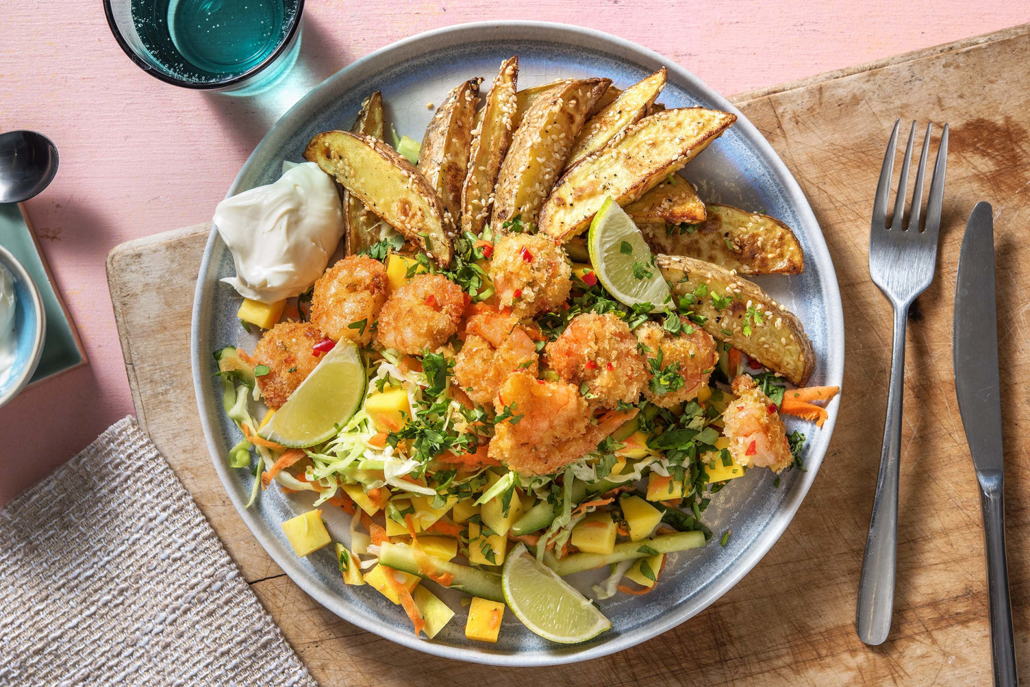 Chili- & limepanerede rejer