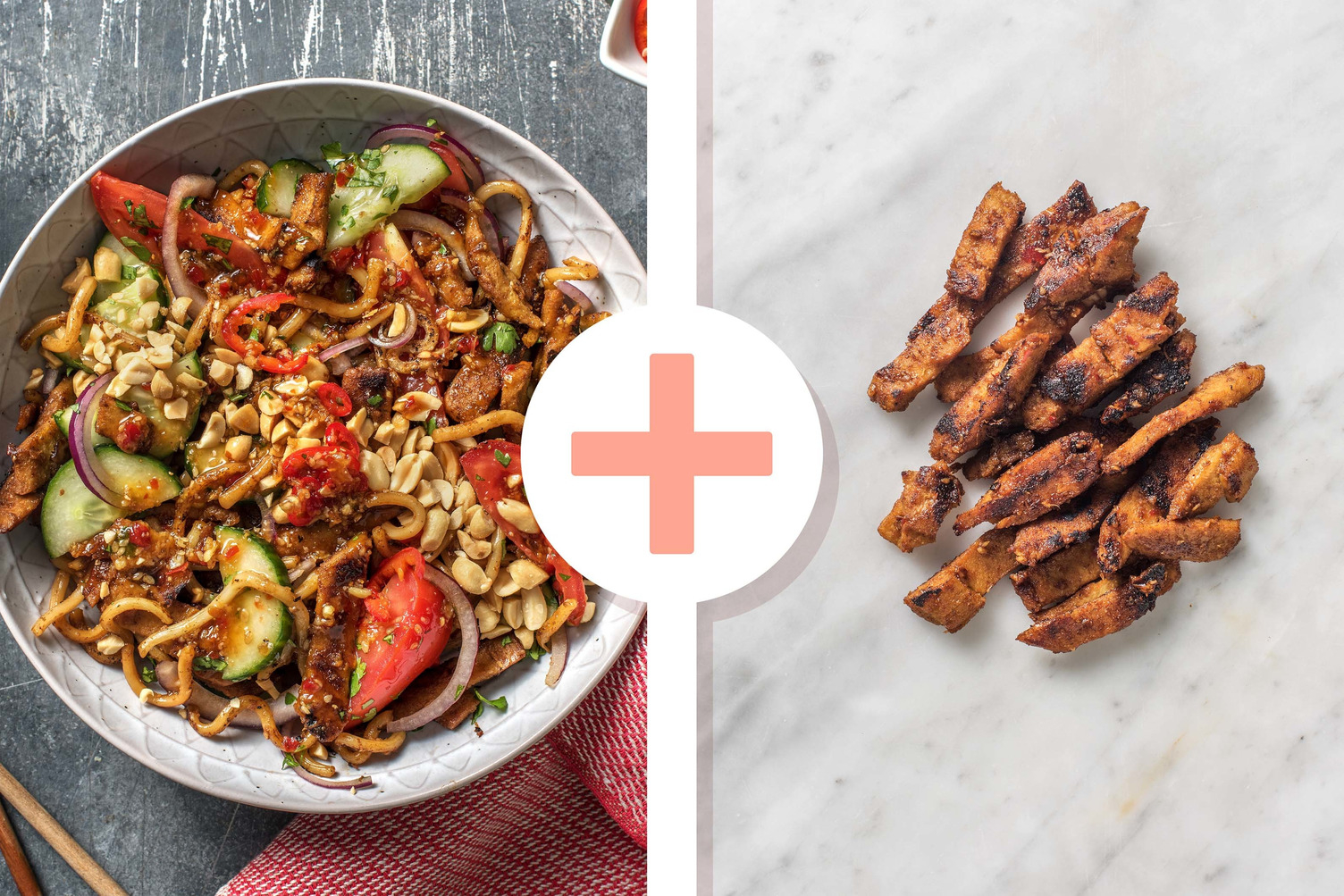 Double Protein - Thaise fusion salade met udonnoedels