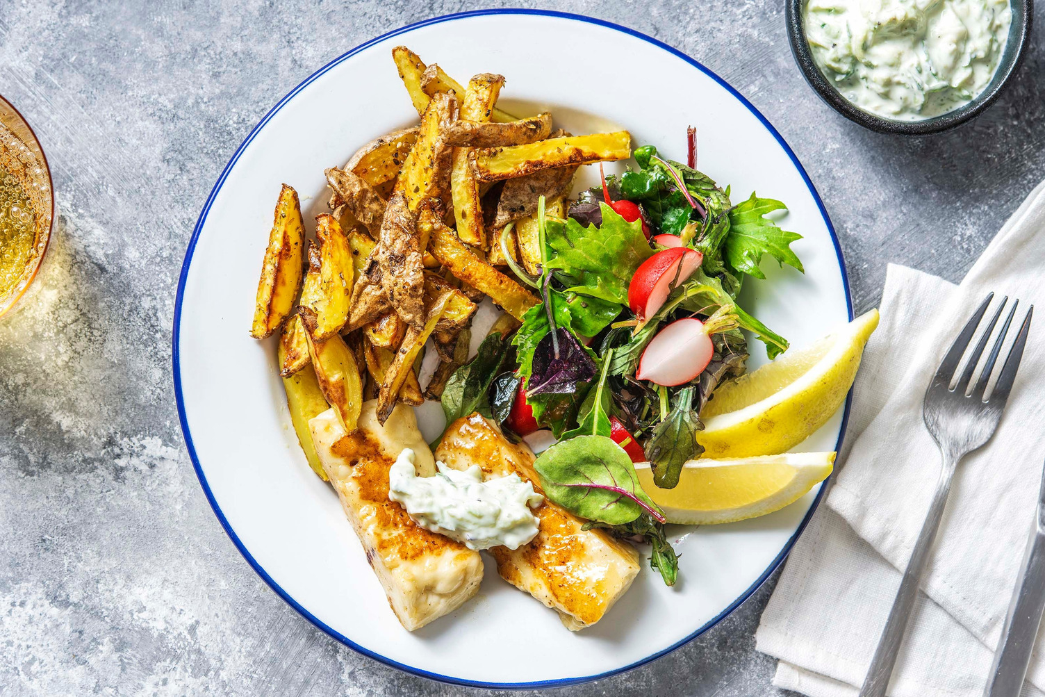 Citron- og honningstegt halloumi