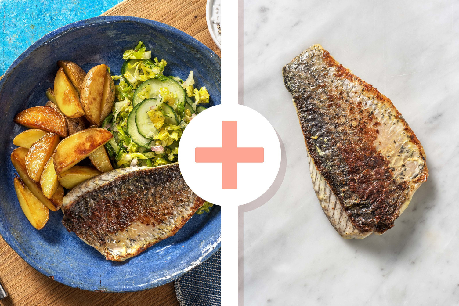 Double protein - Salade scandinave et double portion de filet de dorade à la moutarde