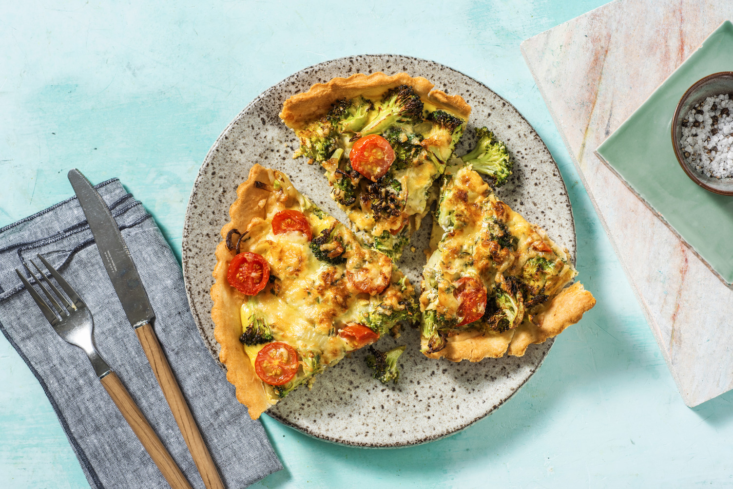 Broccoli Quiche with Aged Gouda