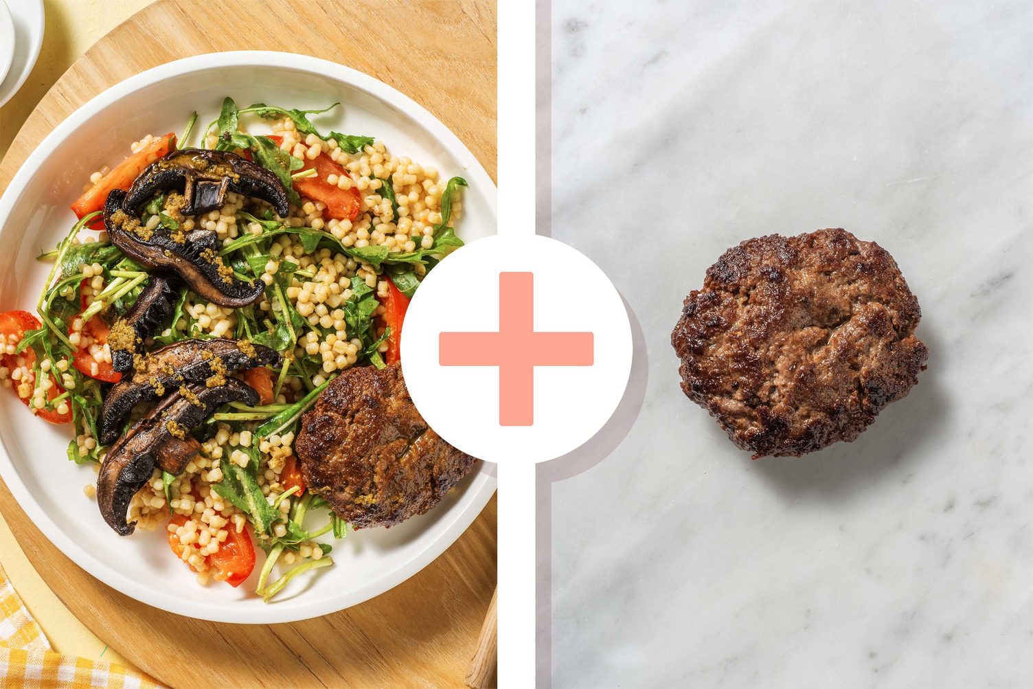 Double protein - Salade de couscous perlé et steak haché en double portion