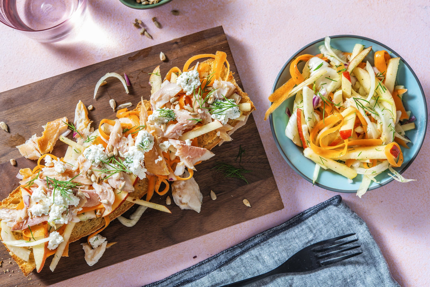Salade au saumon fumé, fenouil & pomme