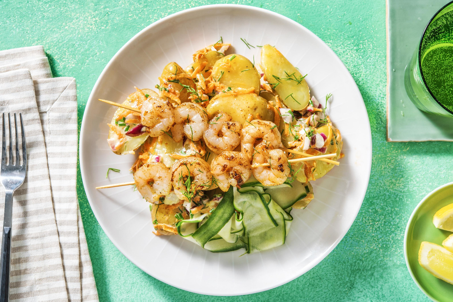 Smörstekta vitlöksräkor