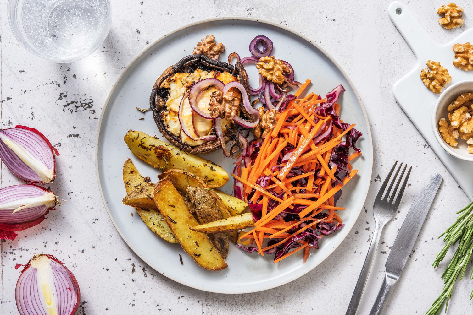 Portobello farci au chèvre frais & noix