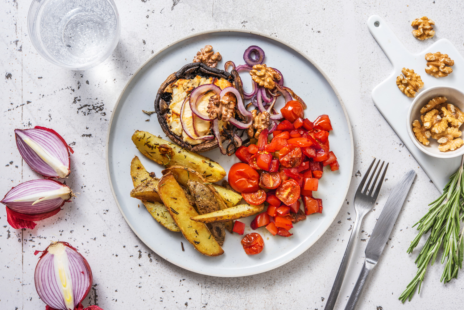 Portobello farci au chèvre frais & noix