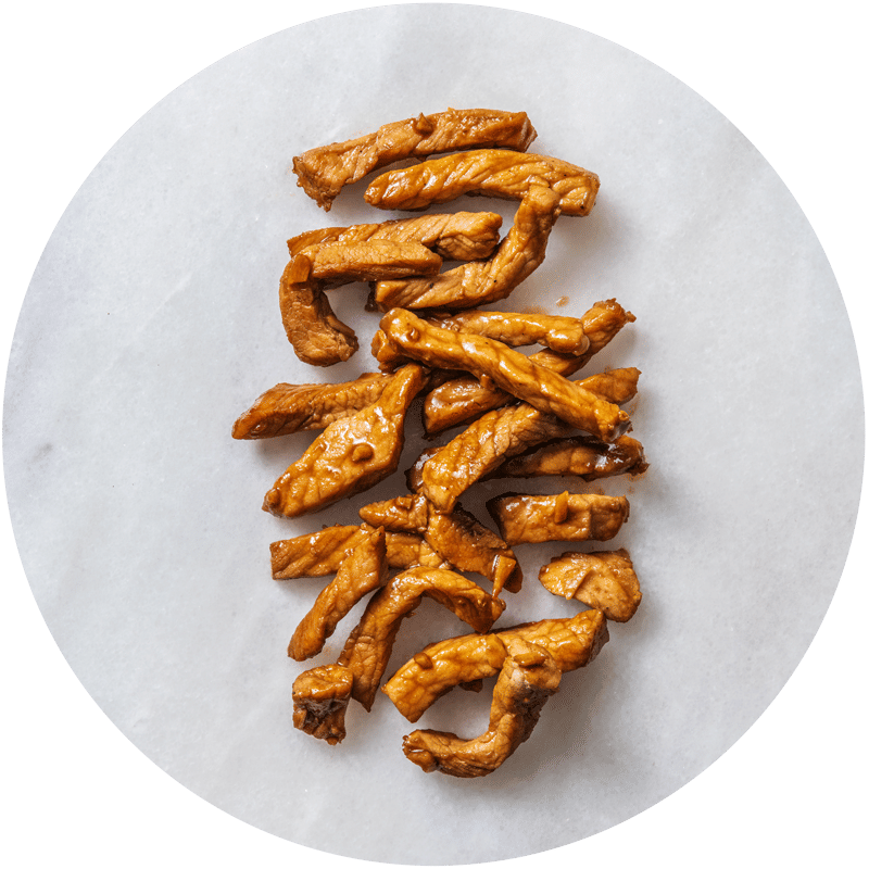 Varkenshaasreepjes als extra