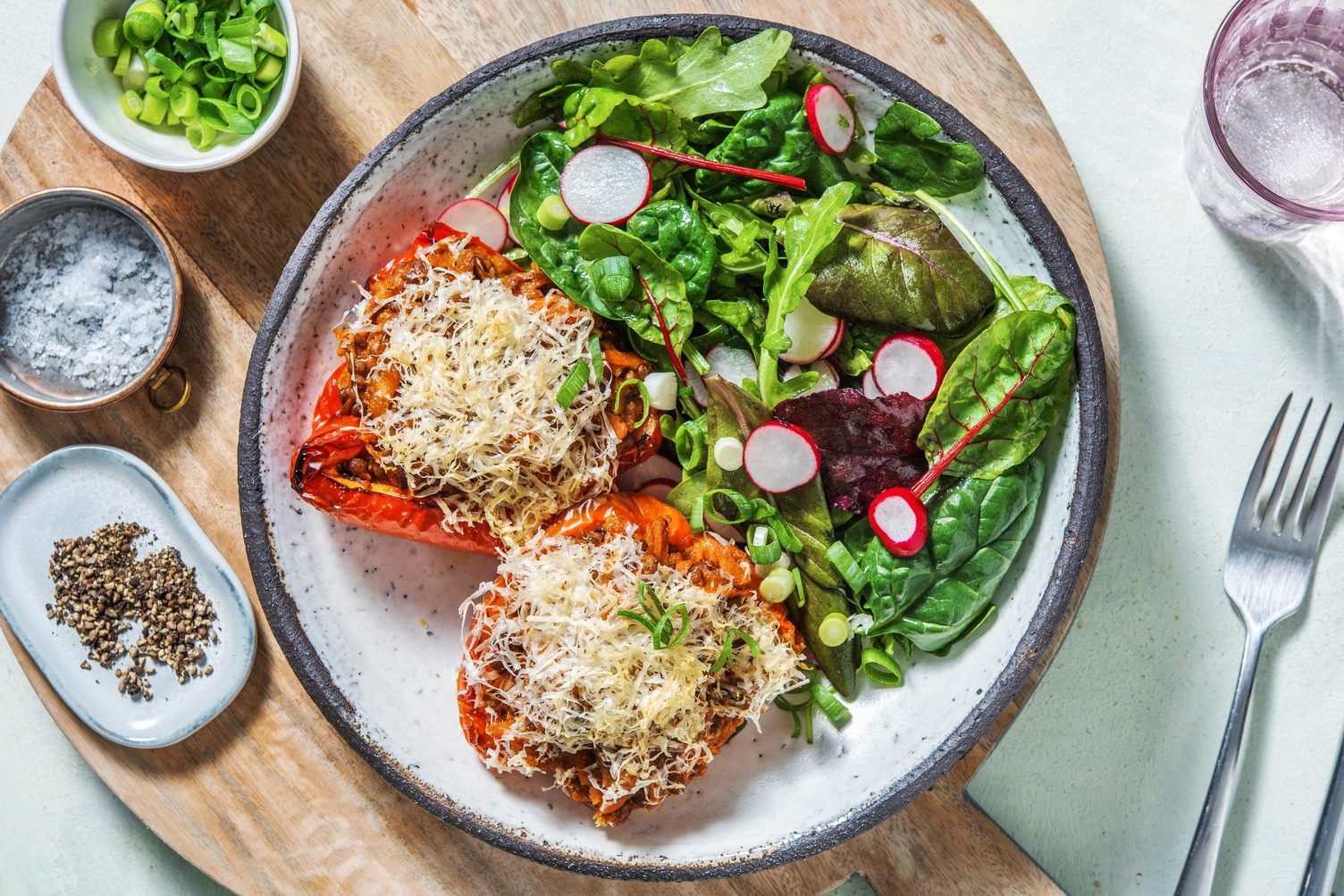 Kryddiga linsfyllda paprikor