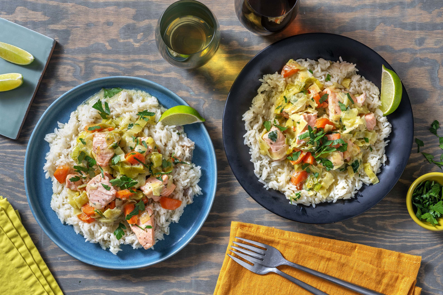 Blanquette de saumon & riz pilaf