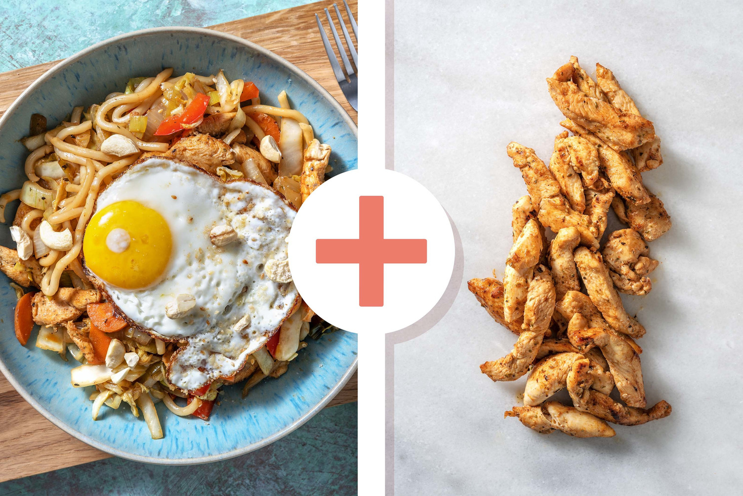 Double protein - Snelle wokschotel met dubbele portie  kipfiletreepjes