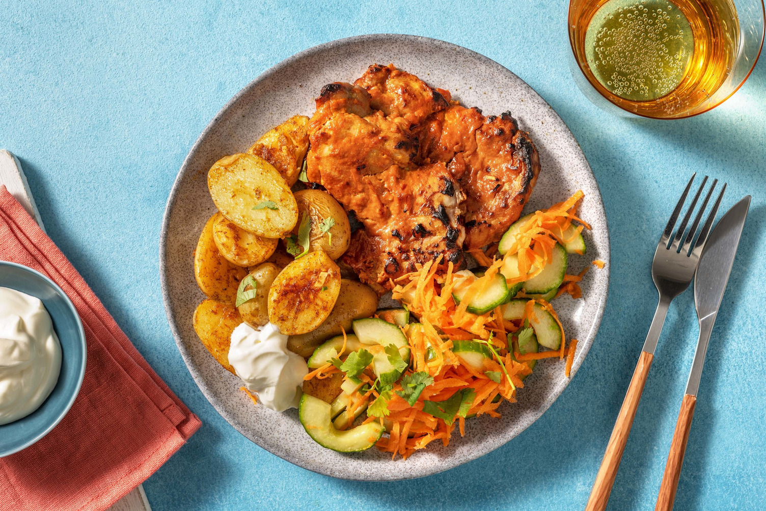 Poulet tandoori & pommes de terre à l'indienne