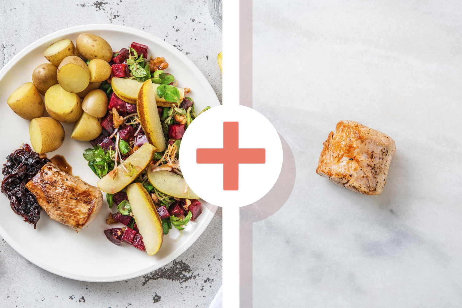 Double protein - Dubbele portie varkenshaas met bietensalade 