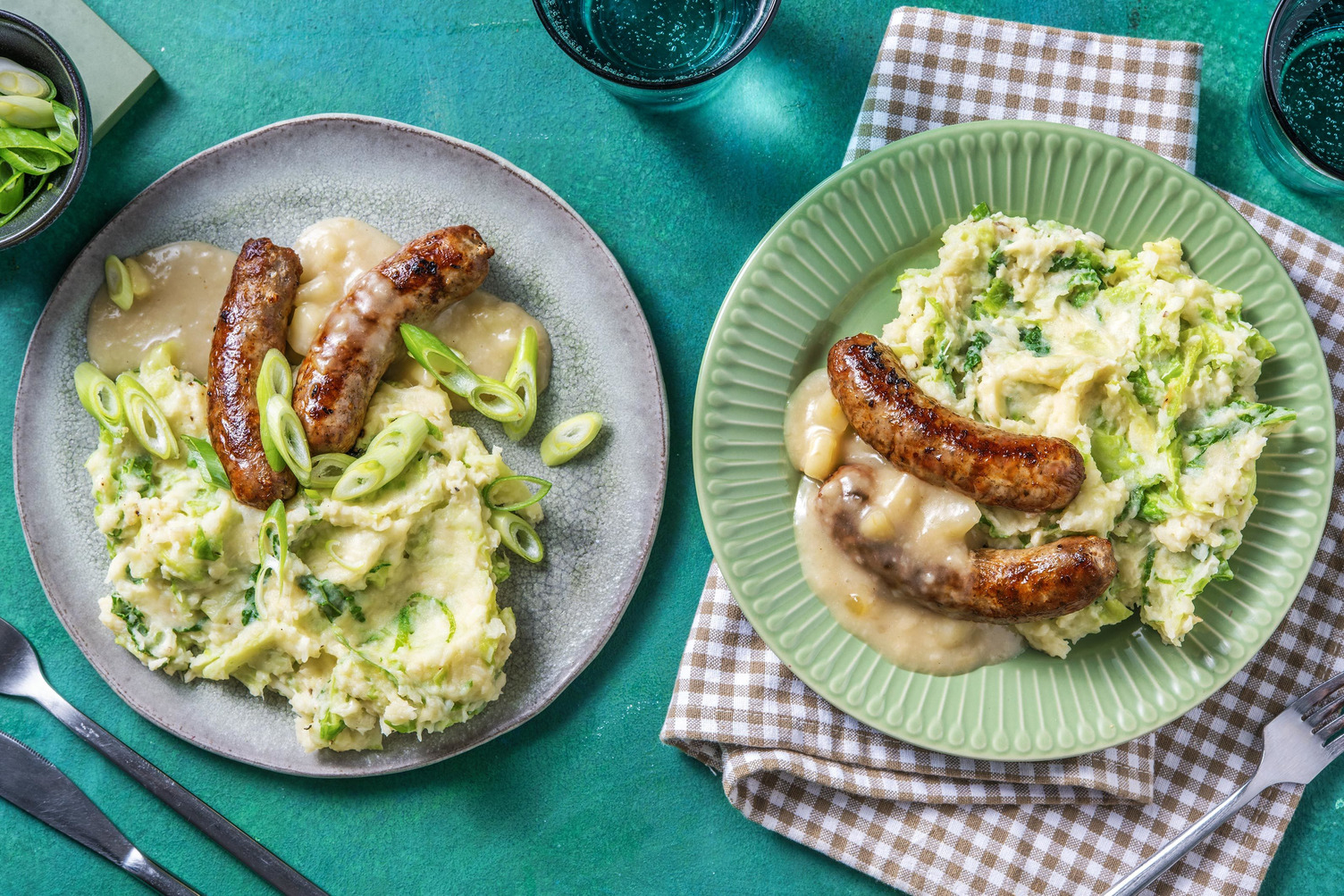 Roasted Caramelised Onion Sausages and Tenderstem