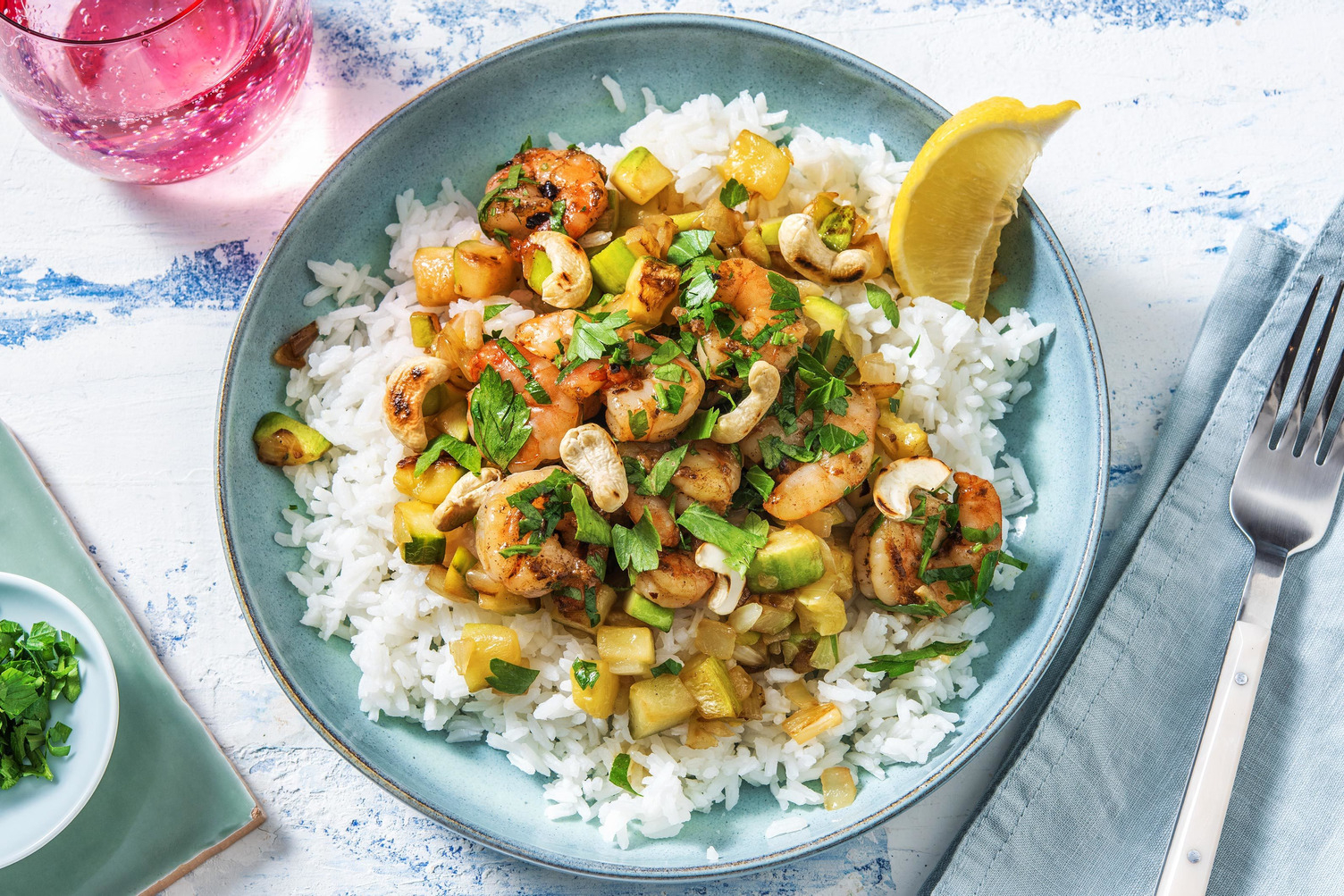 Crevettes poêlées & beurre parfumé aux épices