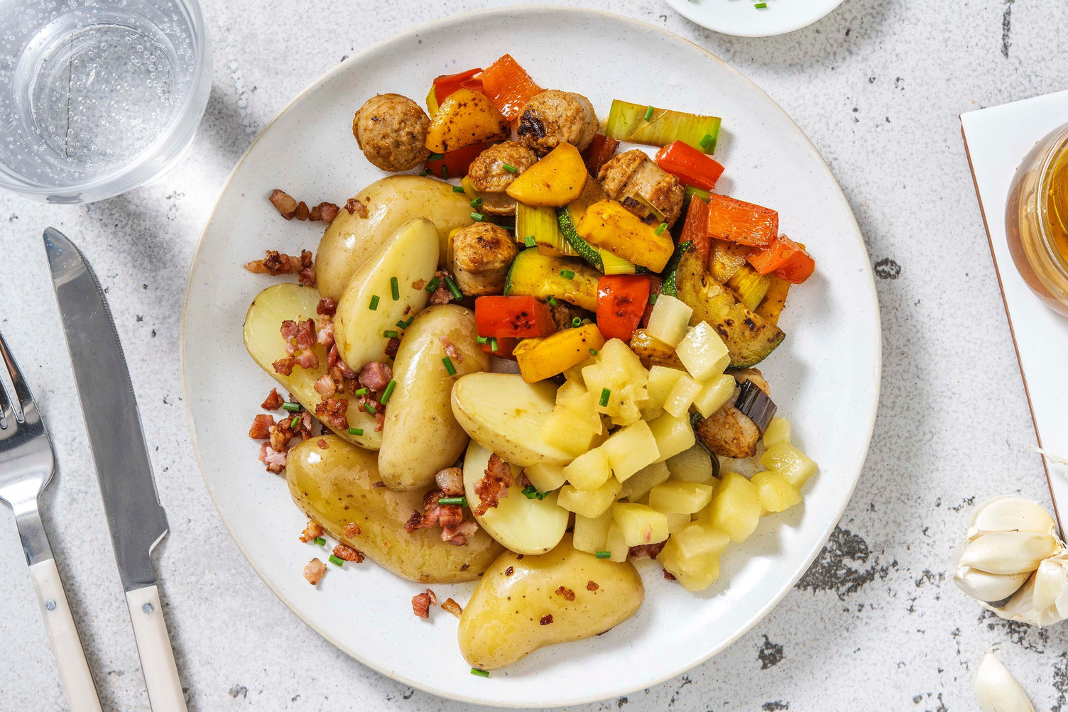 Saucisses de poulet et compote de pomme maison