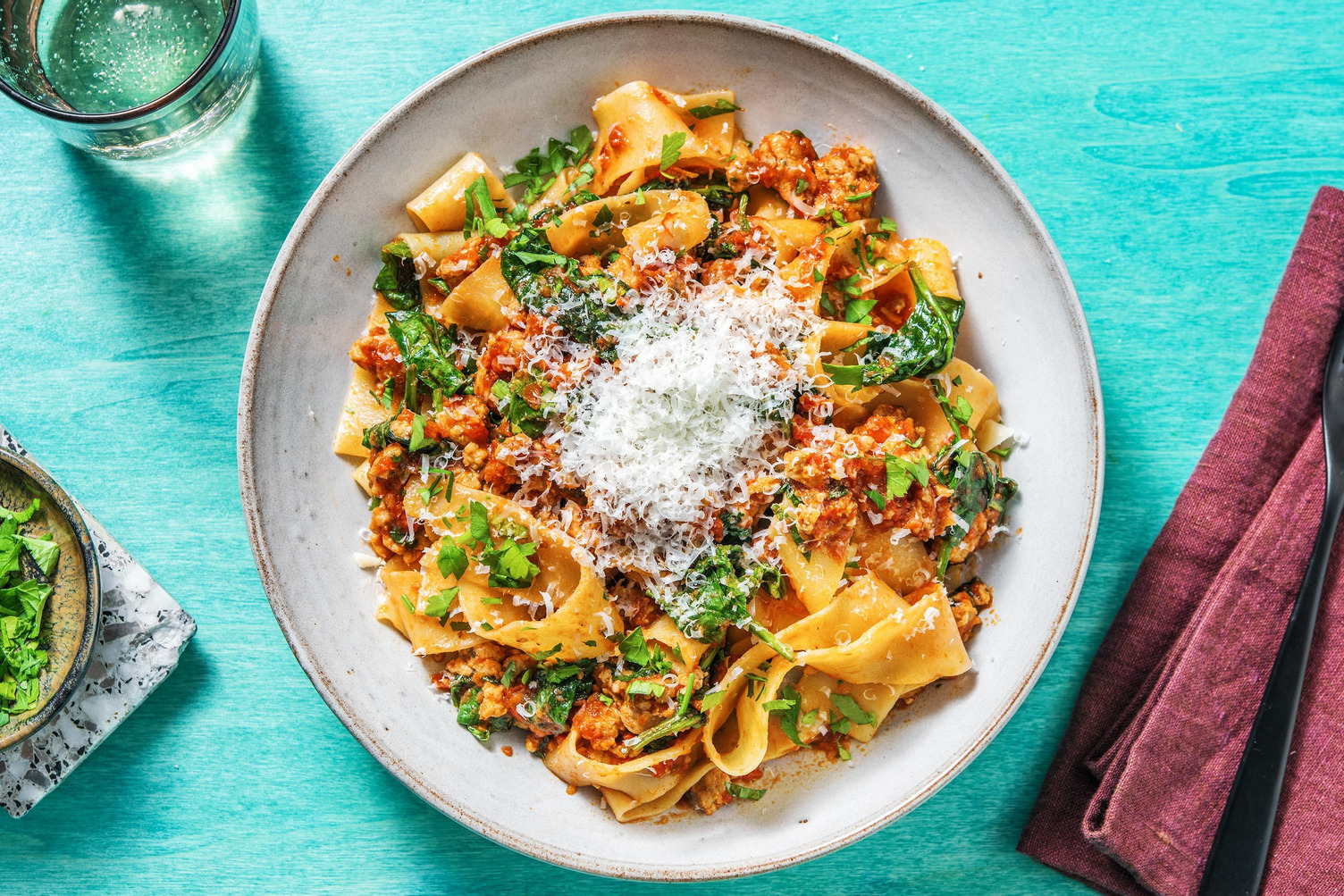 Spicy Pork and Spinach Ragu