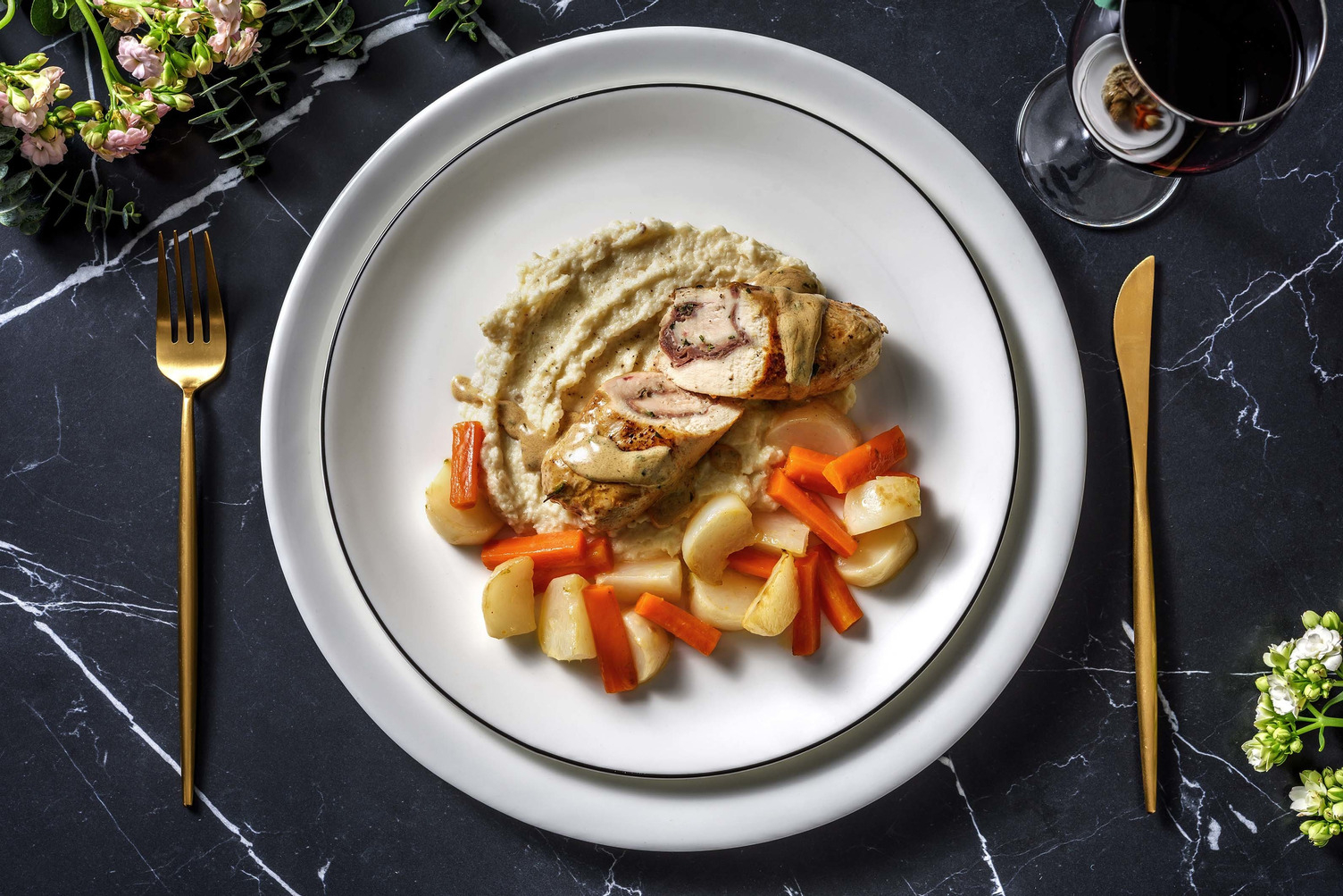 Ballotines de poulet au jambon sec & herbes