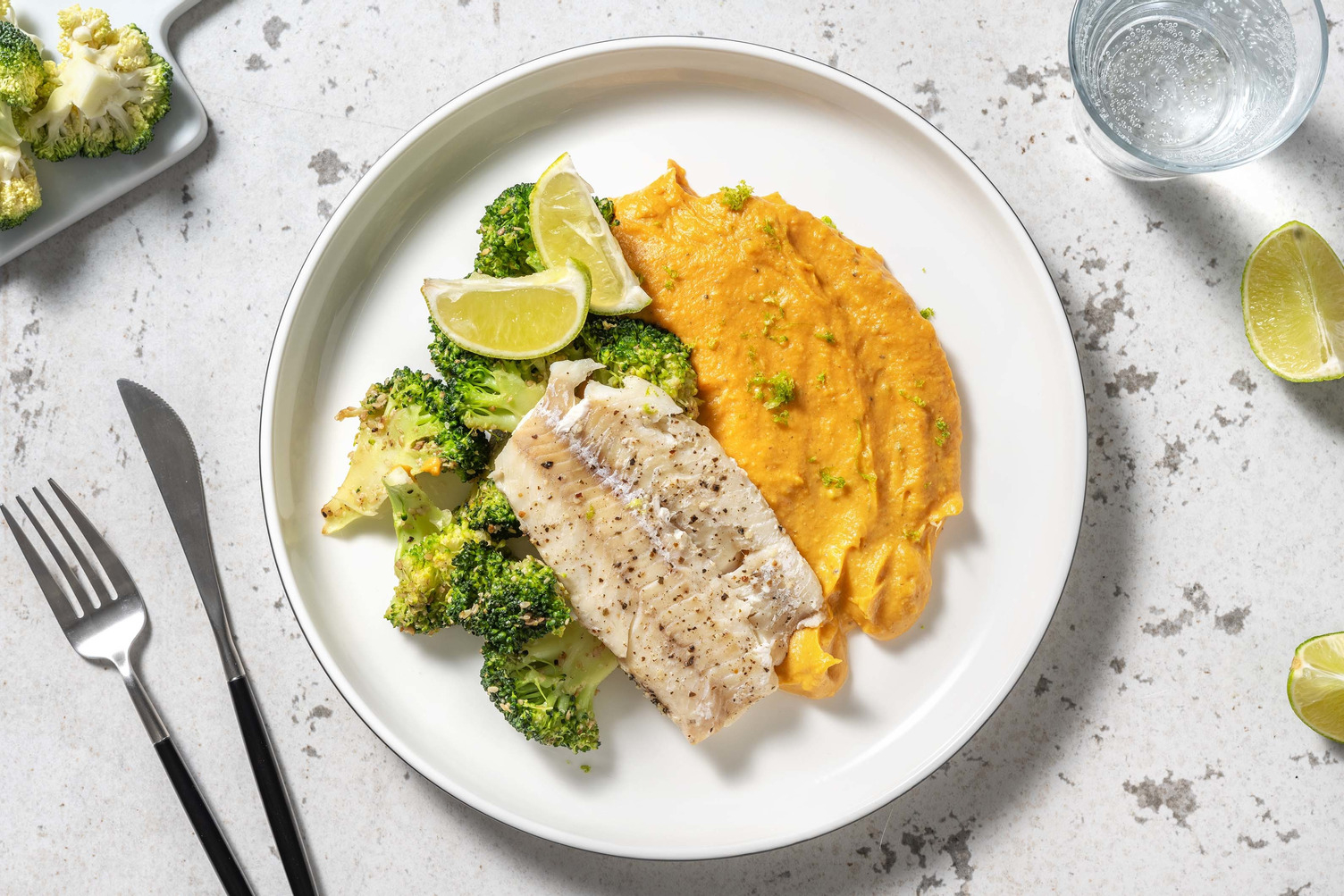 Papillote de lieu noir & purée de patate douce