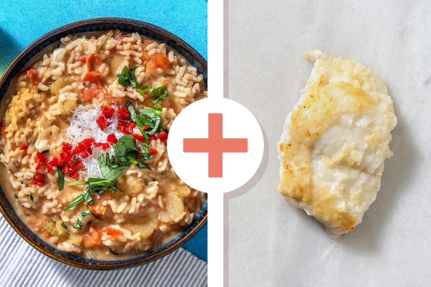 Veggie + Protein - Risotto met kabeljauwfilet als extra