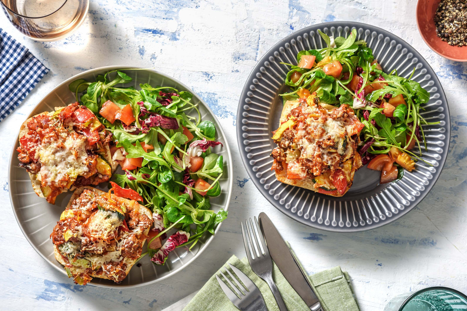 Gegratineerd broodje rundergehakt
