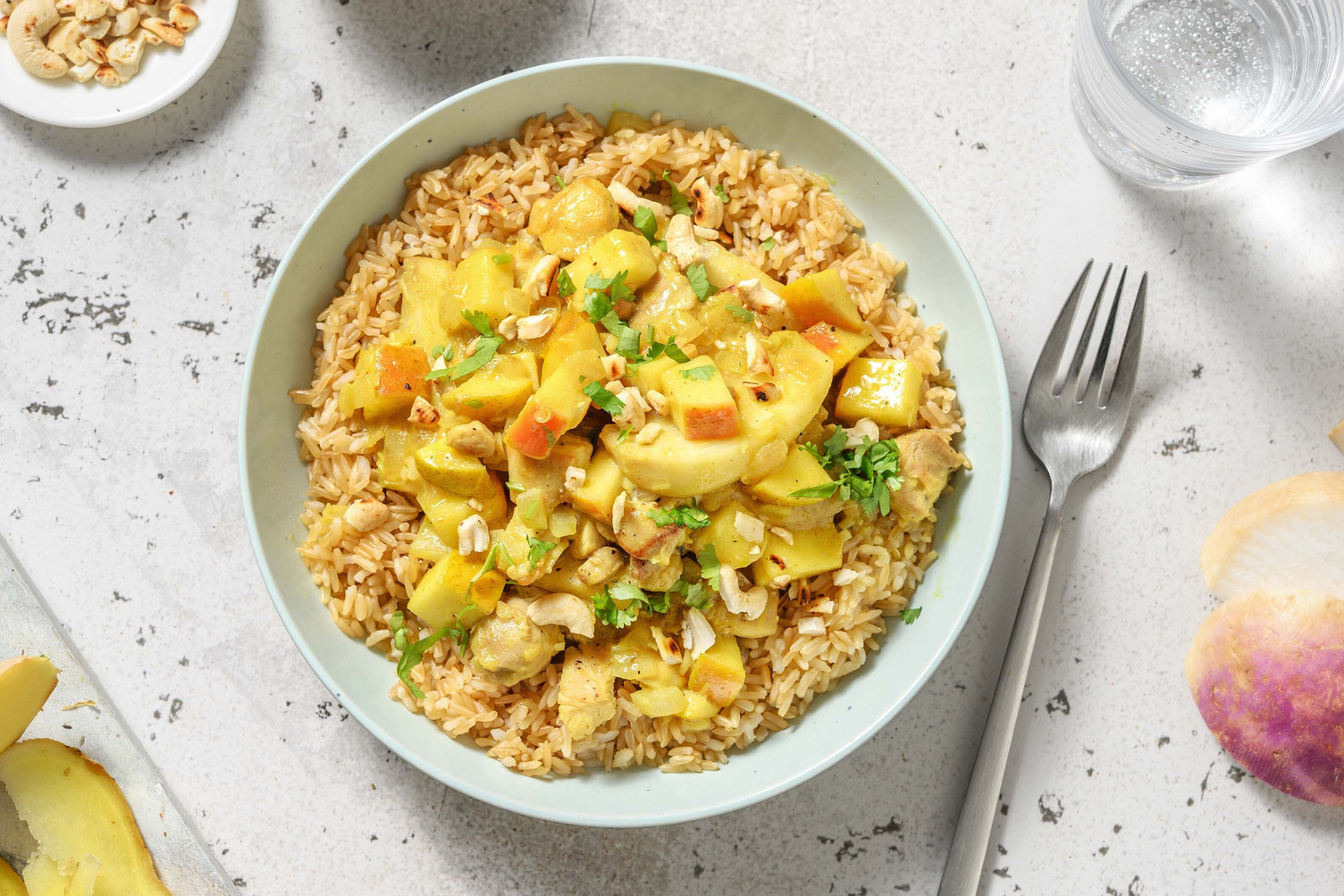 Curry de poulet à la pomme & navet