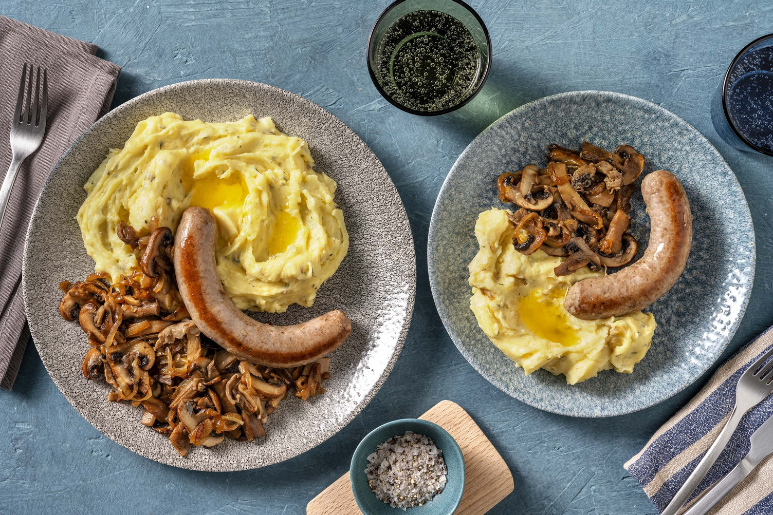 Saucisse de Toulouse & purée au comté