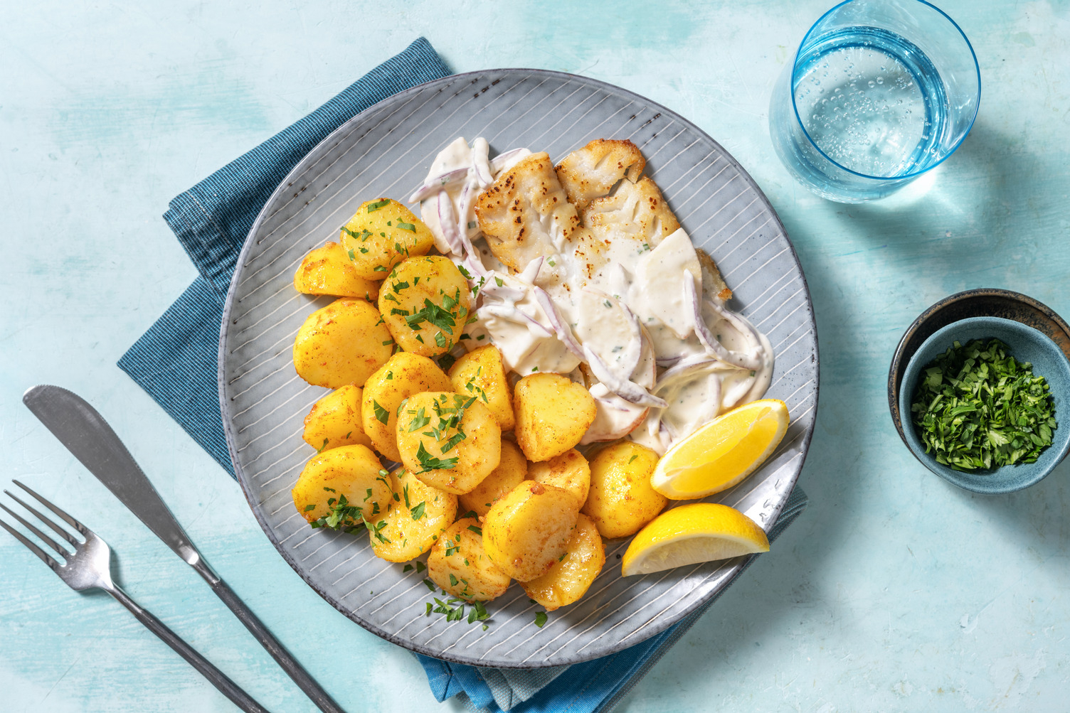 Tilapia citronné & salade crémeuse aux pommes 