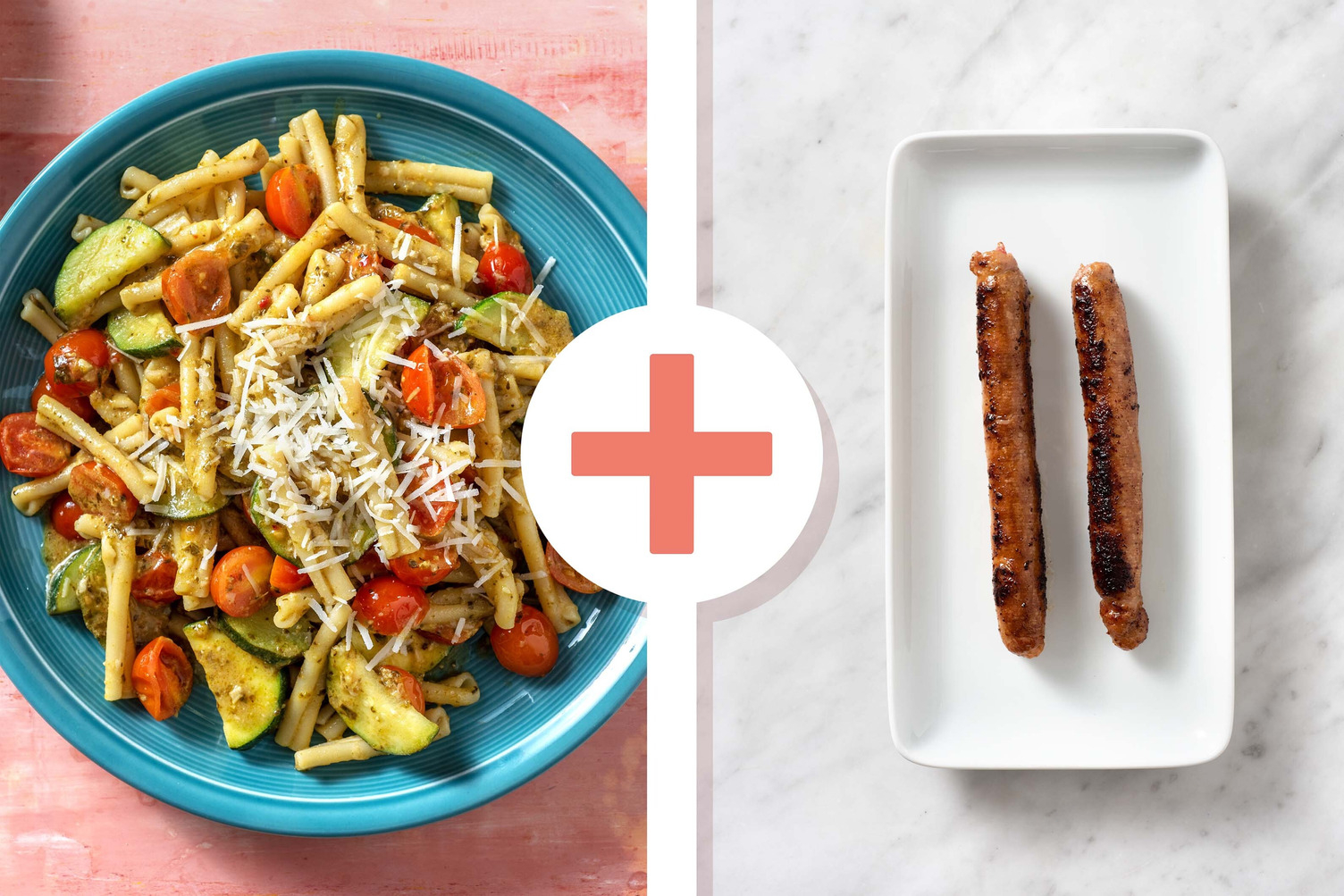 Veggie + Protein - Casarecce et chipolatas de bœuf en extra