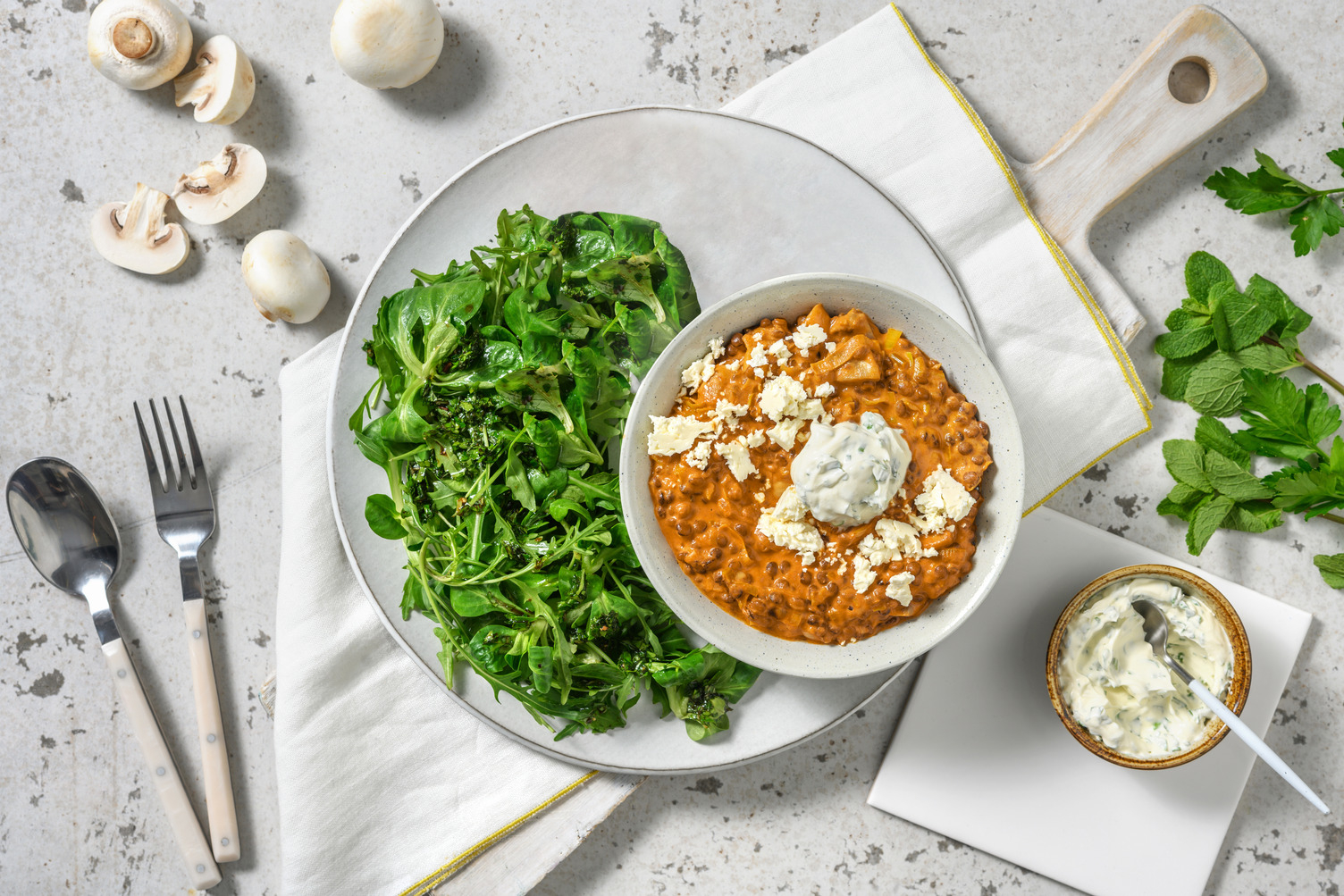 Guiso rápido de lentejas y setas