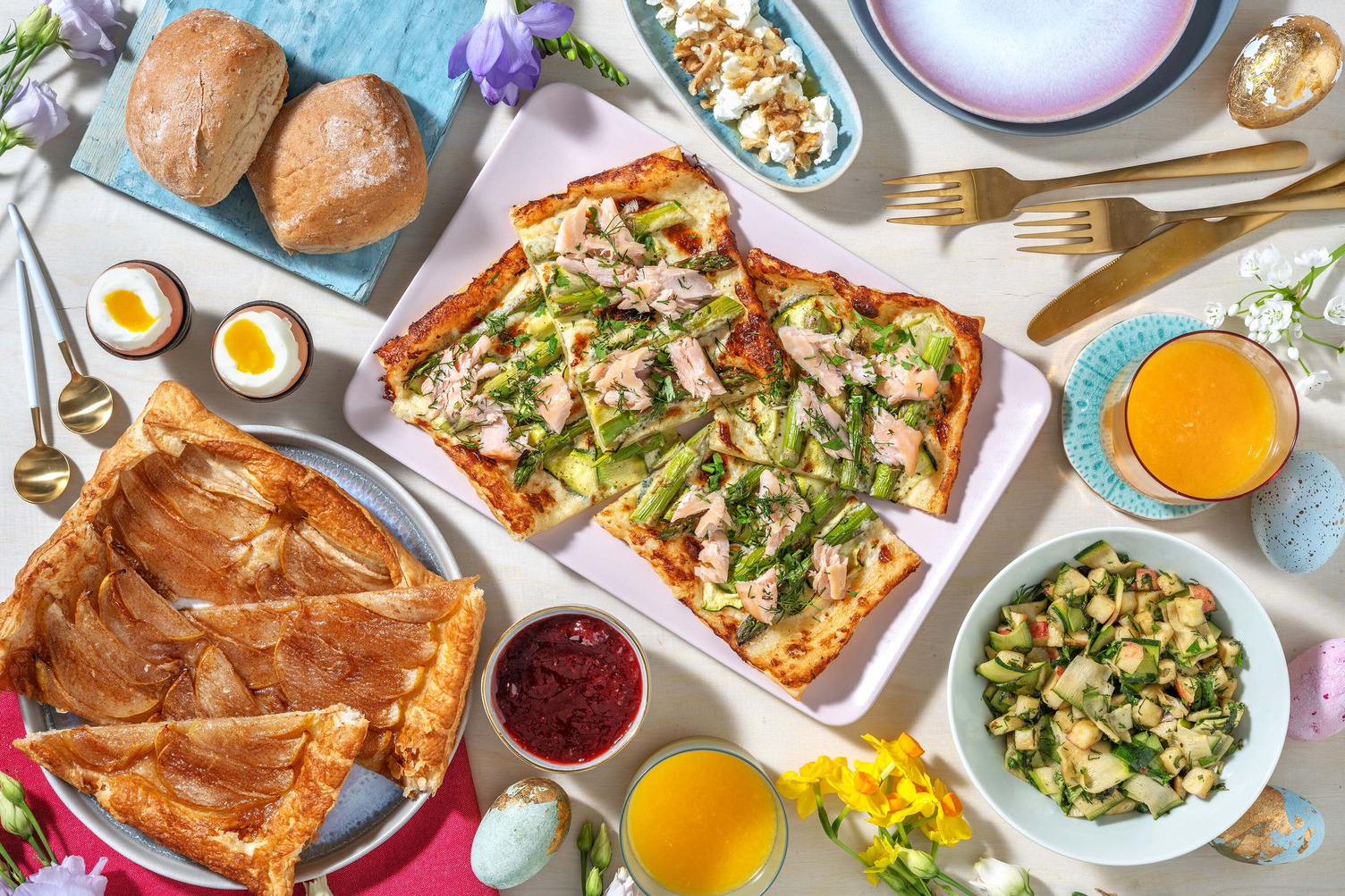 Brunch : tarte fine saumon & asperges