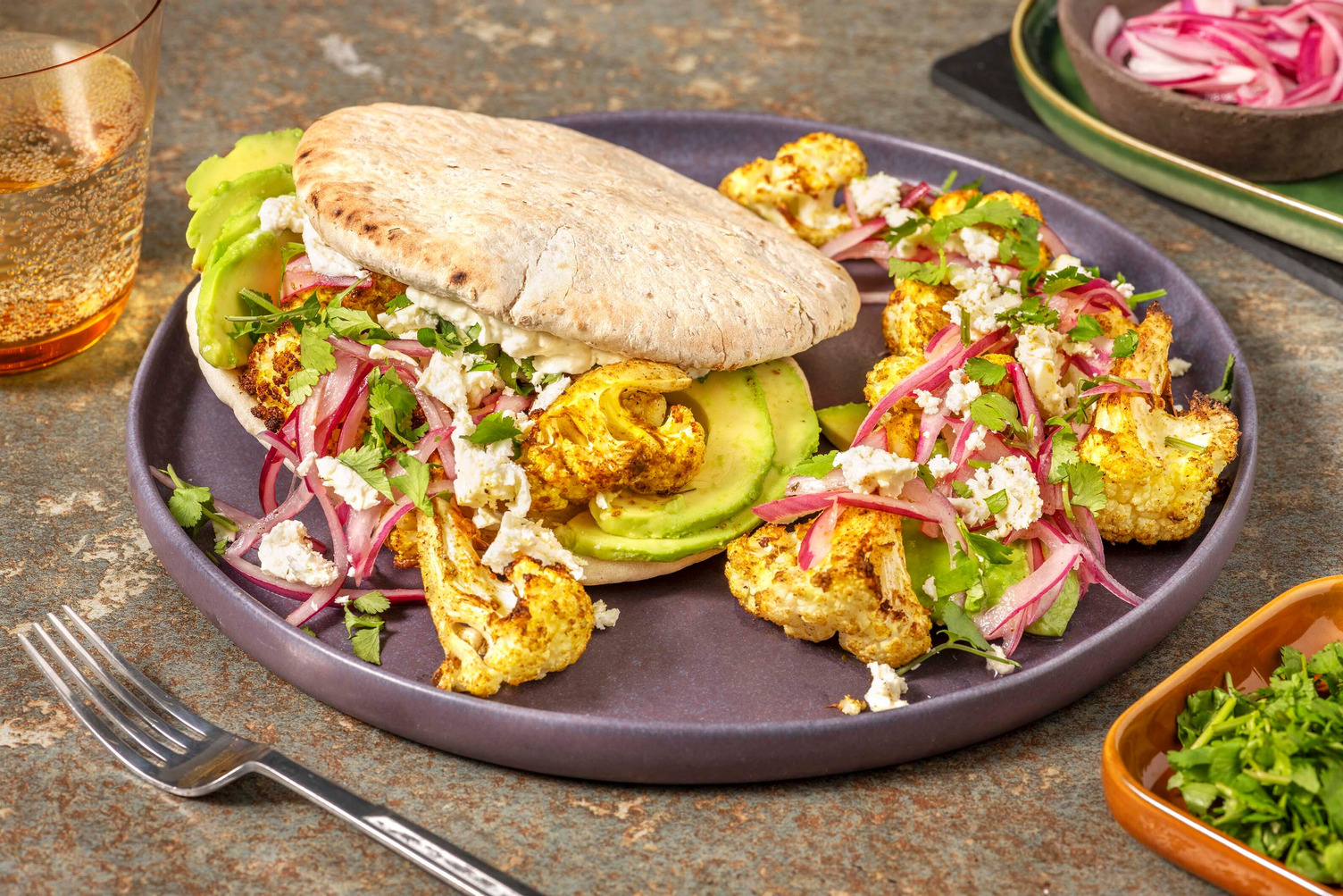 Pita galette d'épeautre & crème de feta