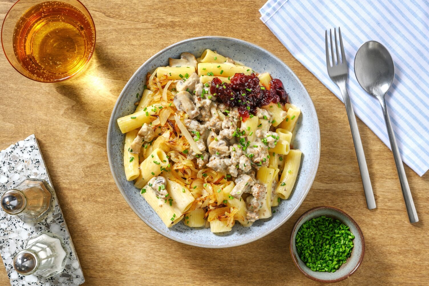 Rigatoni Köttbullar Art mit Rindshackfleisch