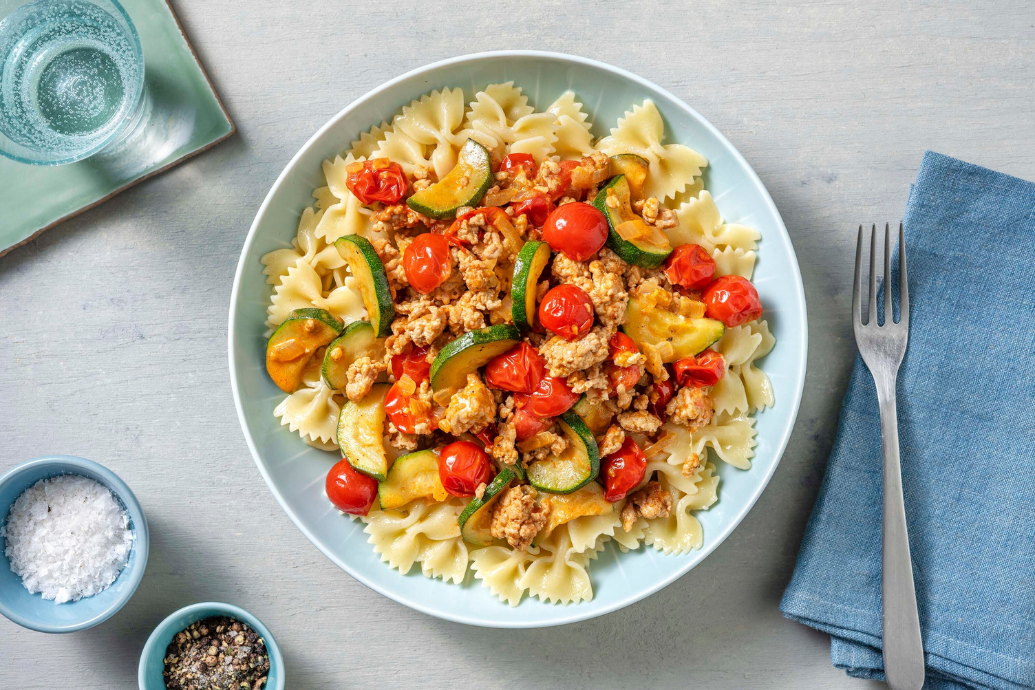 Casarecce au poulet à la crème & épinards
