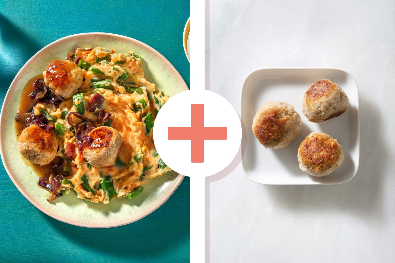 Double protein - Stoemp et boulettes de poulet haché en double portion