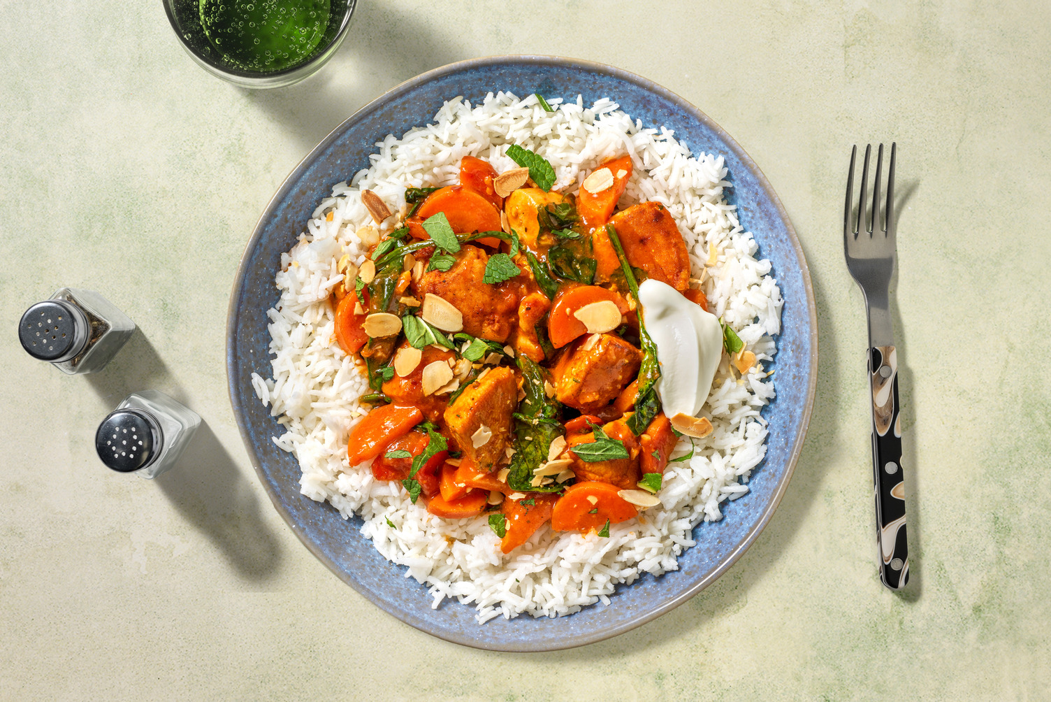 Saucy Sambal Prawn Curry & Garlic Rice