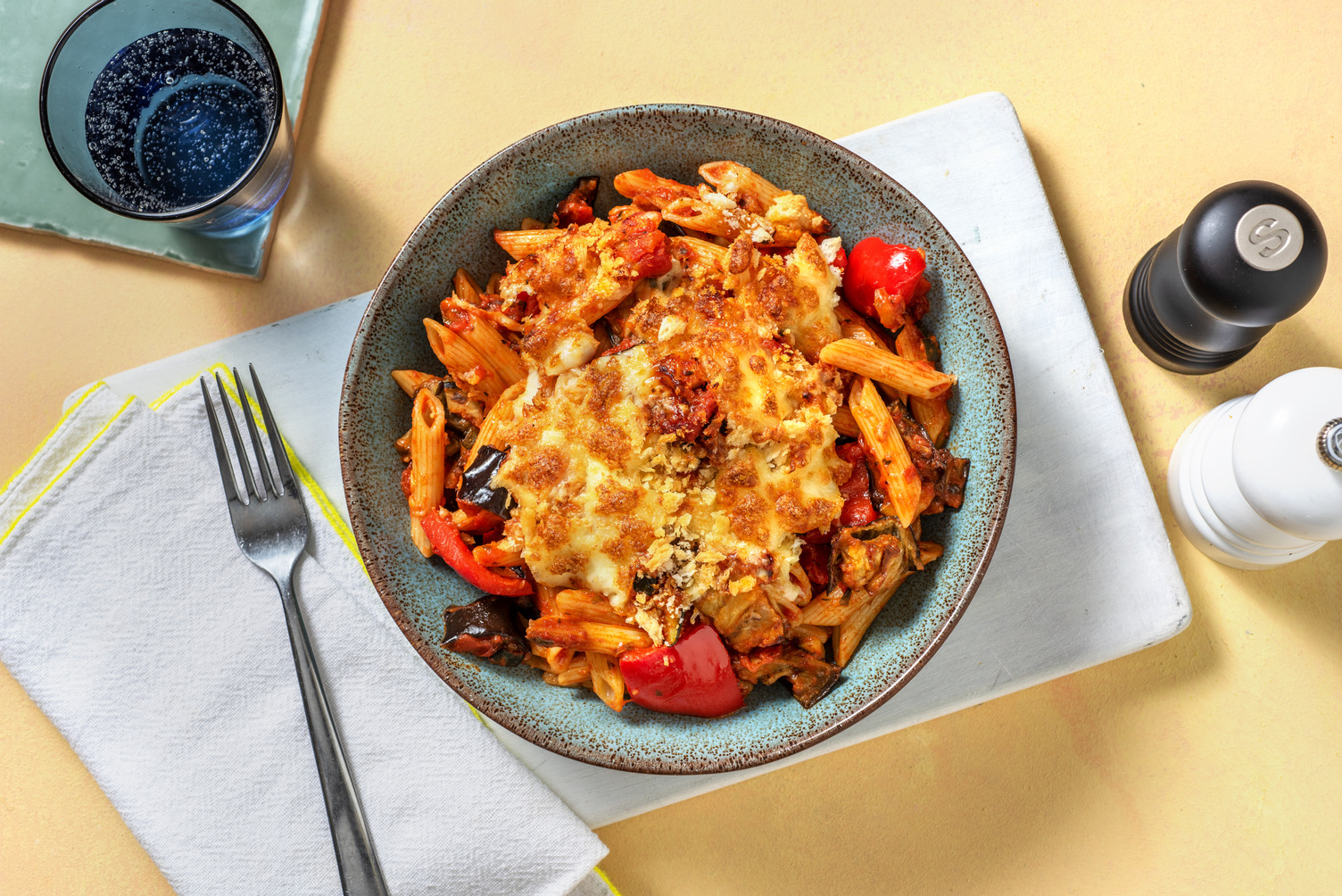 Two Cheese Ratatouille Pasta Bake // Two Cheese Ratatouille Pasta Bake with Bacon Lardons