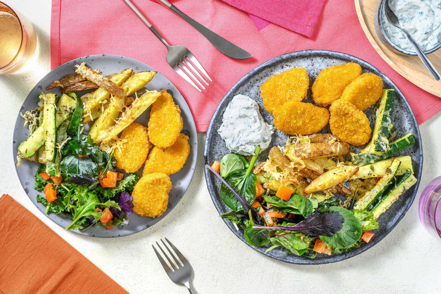 Nuggets de blé & sauce ranch maison