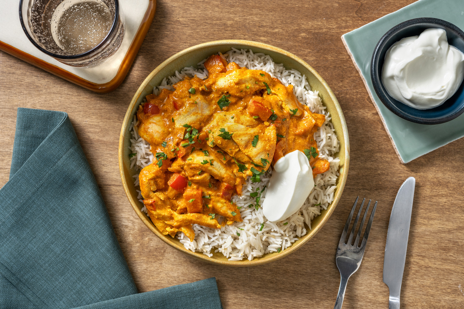 Kruidige curry met kalkoen tandoori